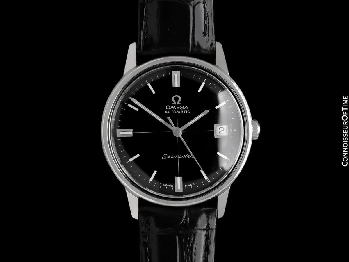 1966 Omega Seamaster Mens Vintage Cal. 565 Watch with Crosshair Dial, Automatic, Date - Stainless Steel