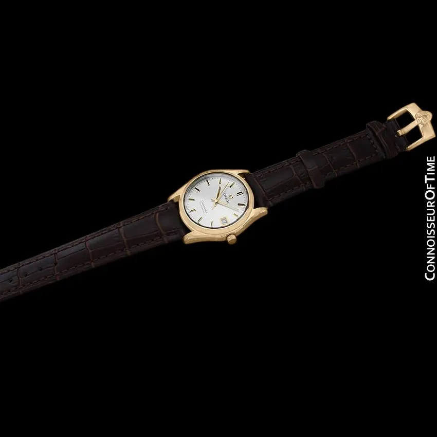 1970's Omega Seamaster Vintage Mens Watch with Quick-Setting Date - 18K Gold Plated & Stainless Steel