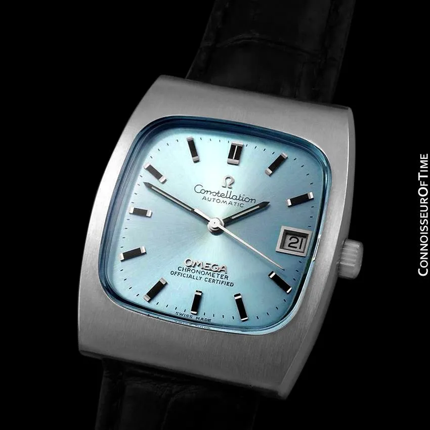 1972 Omega Constellation Mens Automatic Chronometer Watch with Tiffany Blue Dial - Stainless Steel