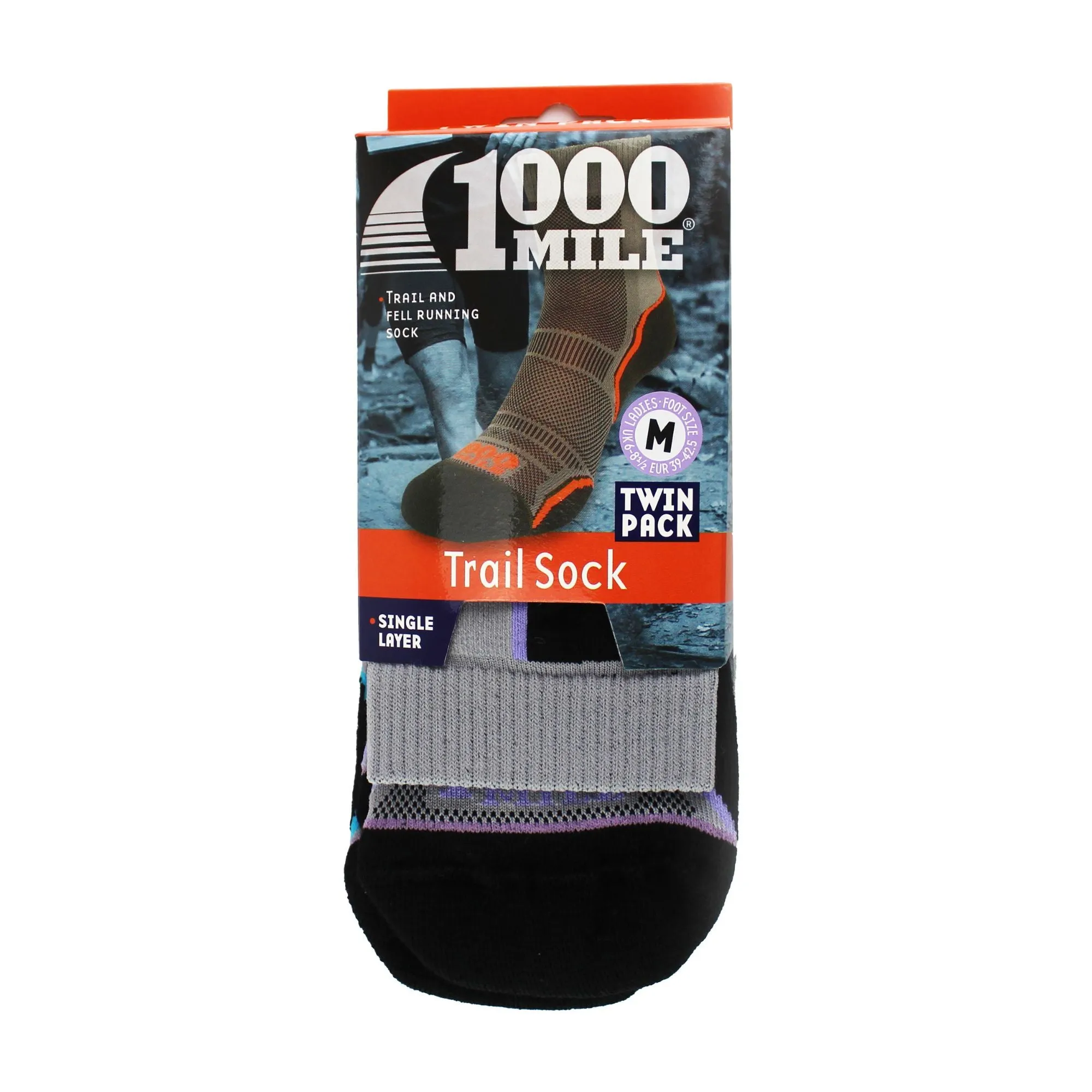 2 Pack Ladies Trail Single Layer Socks