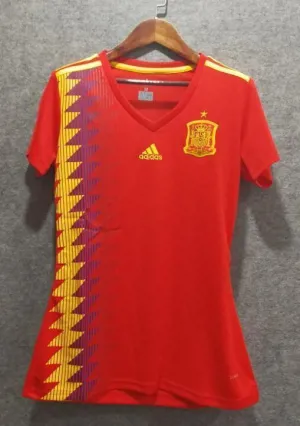 2018 Women Spain Jersey Home Stadium Soccer Jersey World Cup Jersey