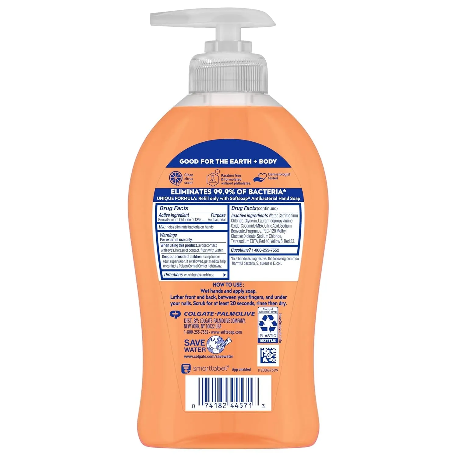 Antibacterial Liquid Hand Soap, Crisp Clean Scent Hand Soap, 11.25 Ounce, 6 Pack
