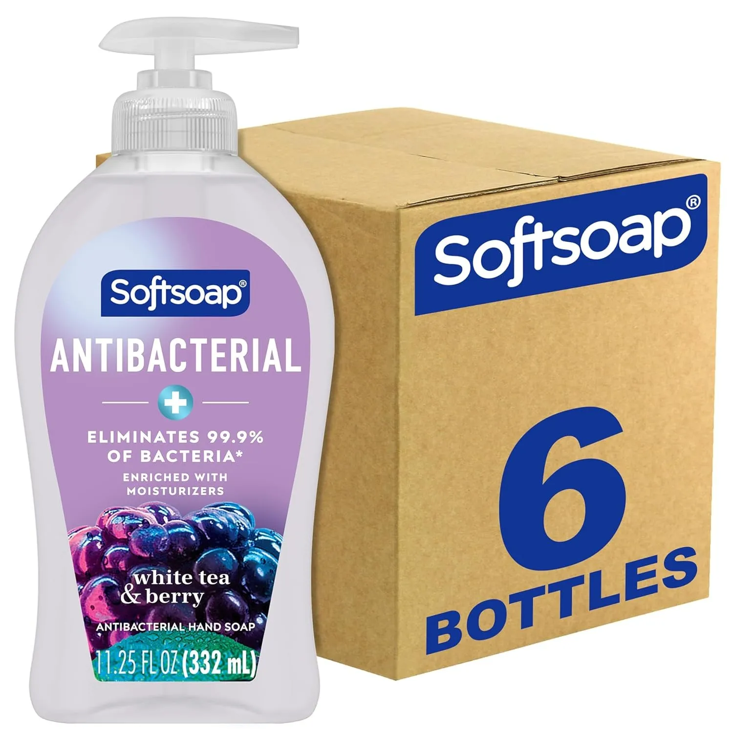 Antibacterial Liquid Hand Soap, Crisp Clean Scent Hand Soap, 11.25 Ounce, 6 Pack