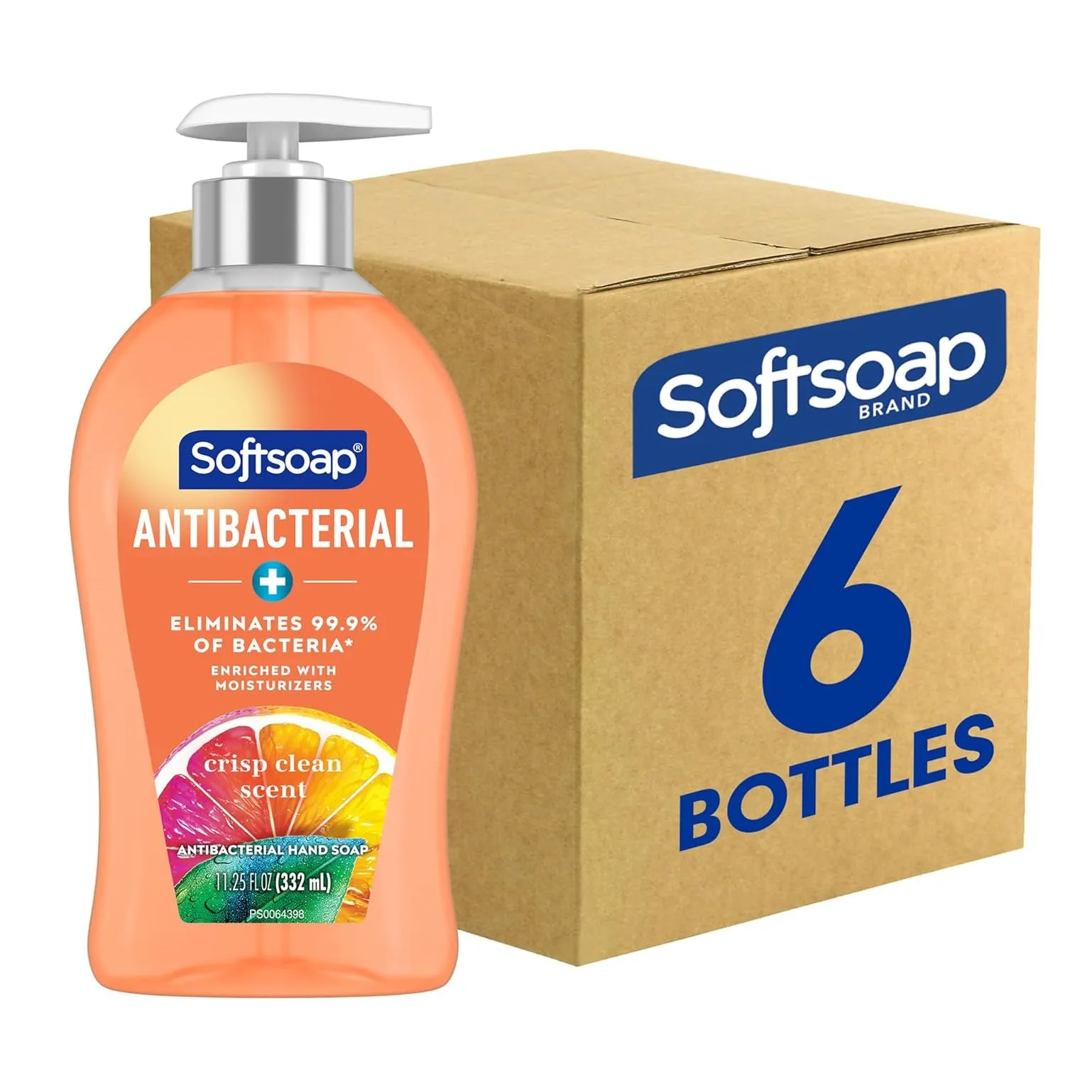 Antibacterial Liquid Hand Soap, Crisp Clean Scent Hand Soap, 11.25 Ounce, 6 Pack