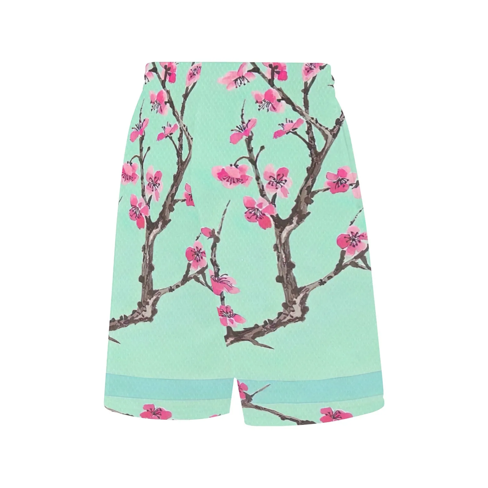 Arizona Green Tea Pattern All Over Print Basketball Shorts With Pockets