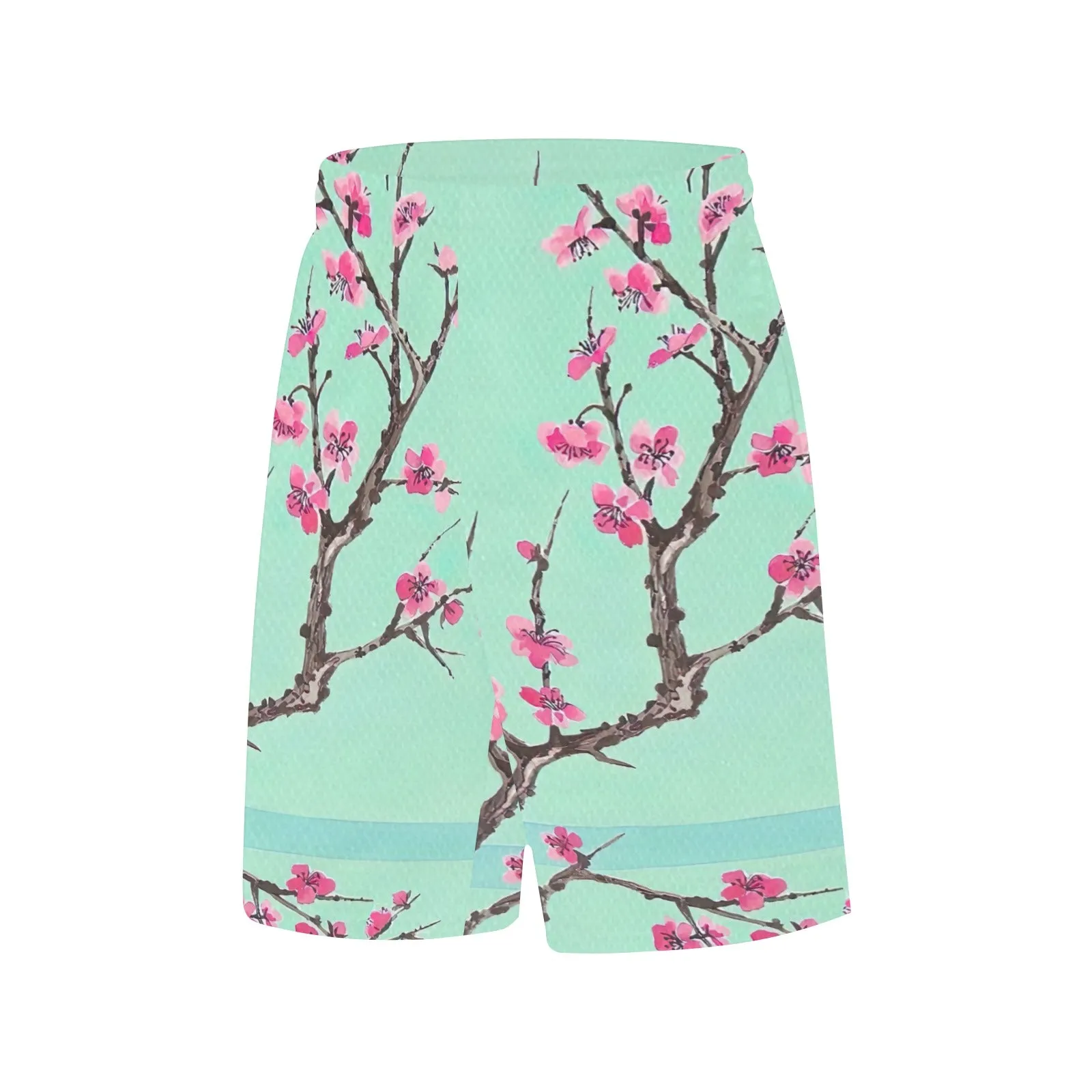 Arizona Green Tea Pattern All Over Print Basketball Shorts With Pockets