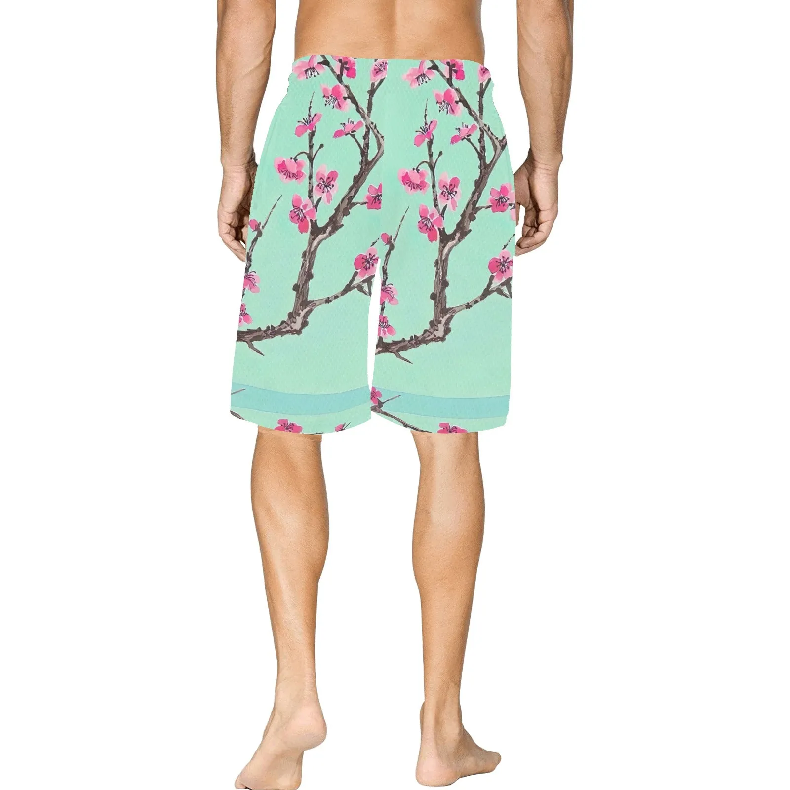 Arizona Green Tea Pattern All Over Print Basketball Shorts With Pockets