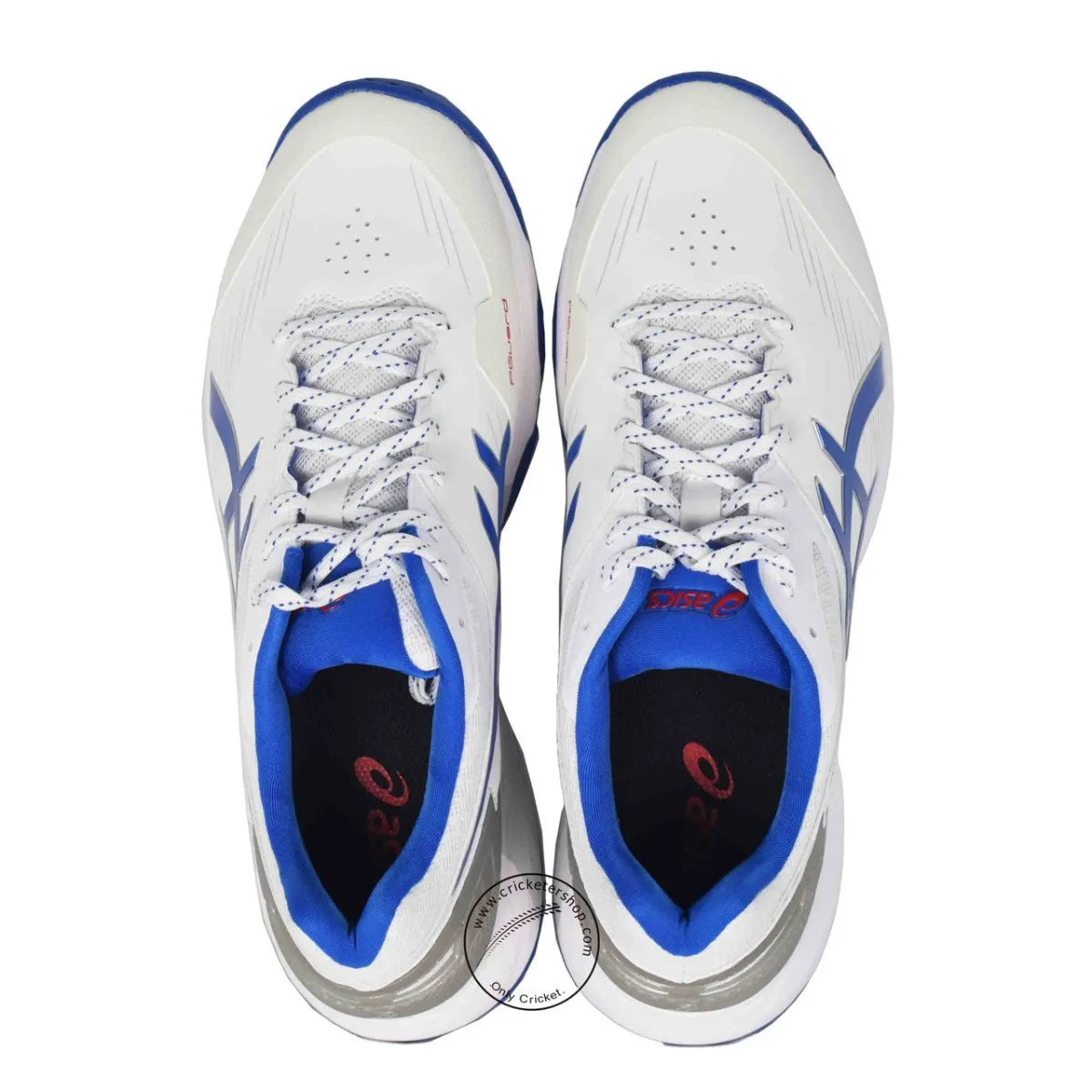 Asics 350 Not Out FF Spikes White / Tune Blue Cricket Shoes Size
