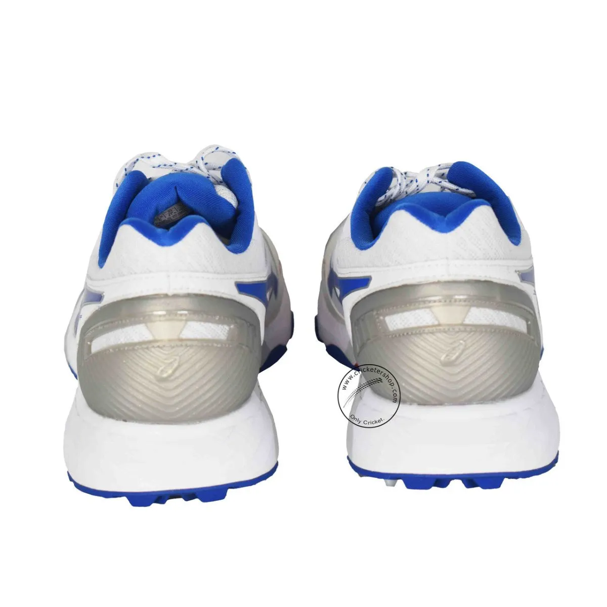 Asics 350 Not Out FF Spikes White / Tune Blue Cricket Shoes Size