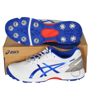 Asics 350 Not Out FF Spikes White / Tune Blue Cricket Shoes Size