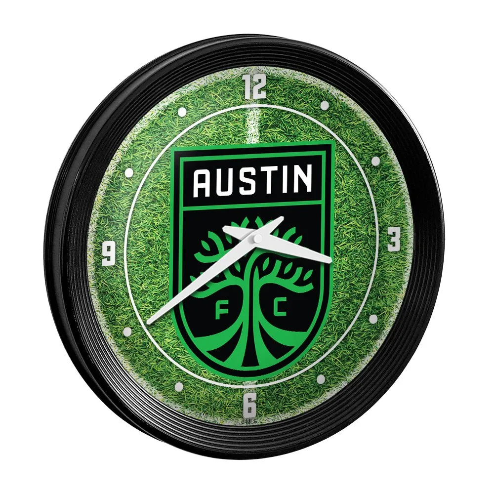 Austin FC: Pitch - Ribbed Frame Wall Clock