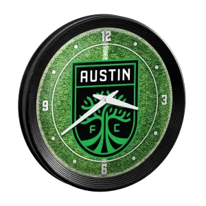 Austin FC: Pitch - Ribbed Frame Wall Clock