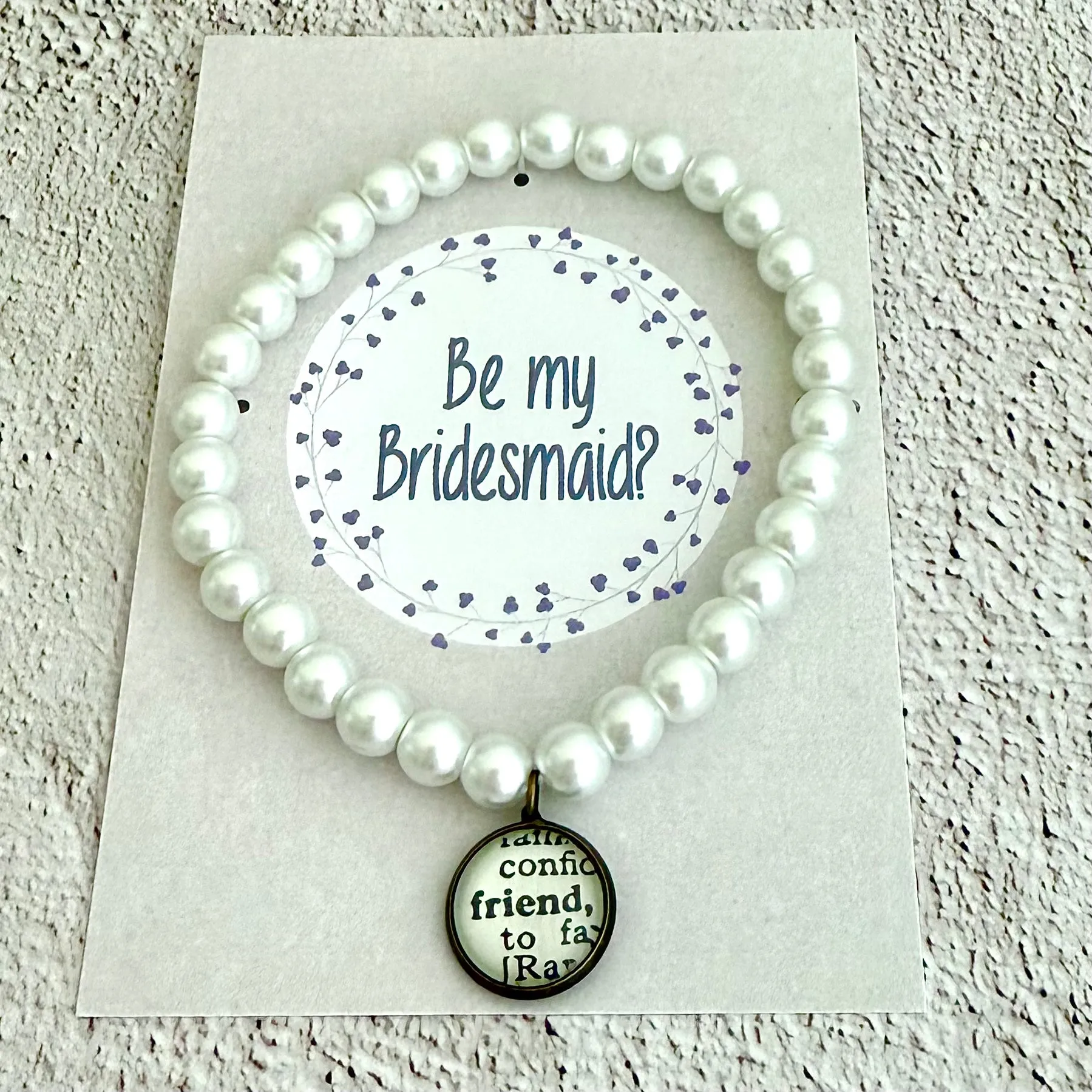 Beaded Affirmation Charm Bracelet with Message Display Card, Can be Personalized!
