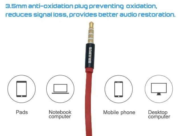 Brabus Electronics Wired Earphones with Deep Bass and Crystal Clear Audio