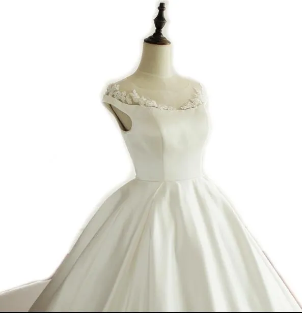 Cap Sleeves Simple Modest Wedding Dresses, Fashion Most Popular New Arrival Prom Gowns, WD0270