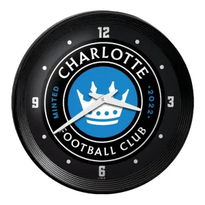 Charlotte FC: Ribbed Frame Wall Clock