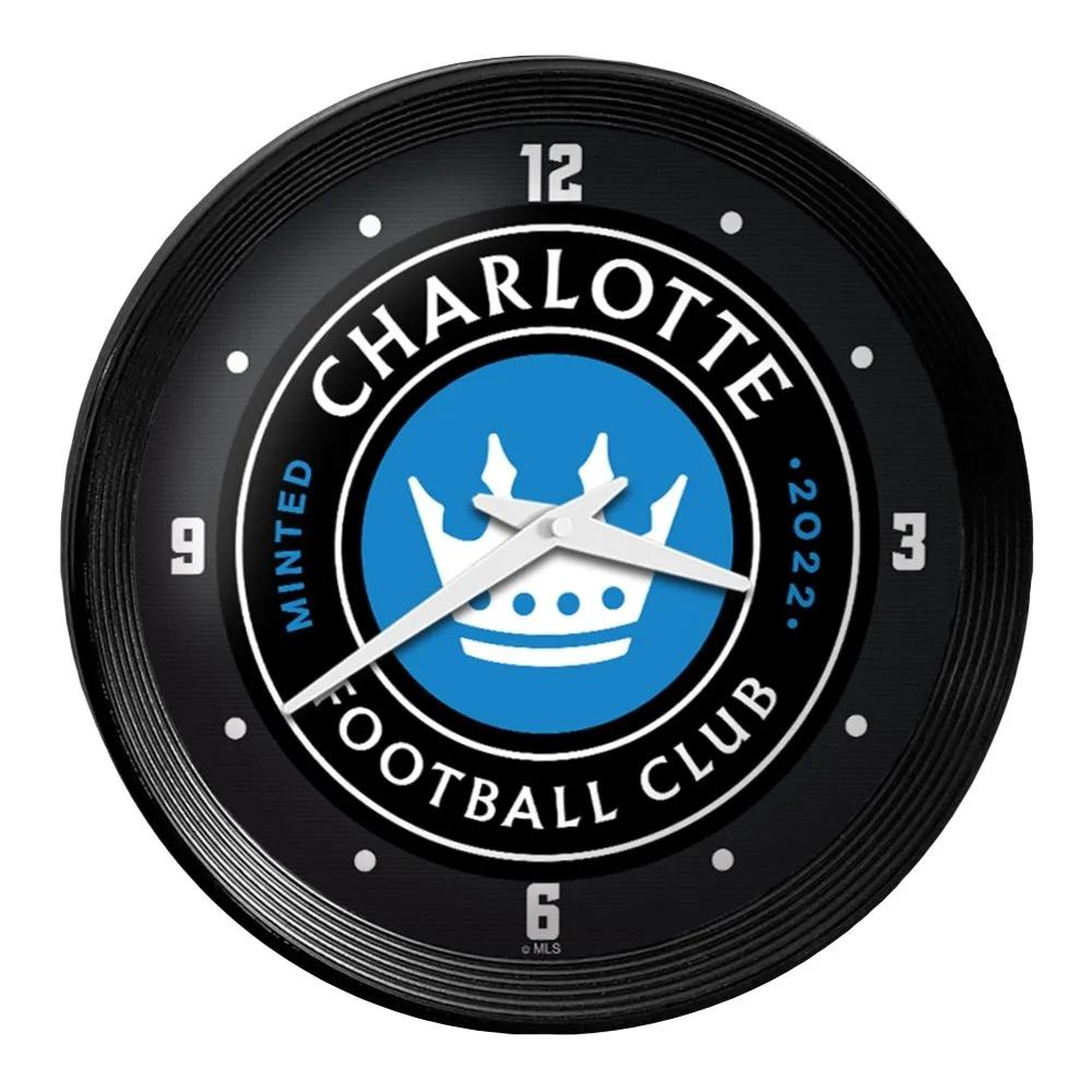 Charlotte FC: Ribbed Frame Wall Clock