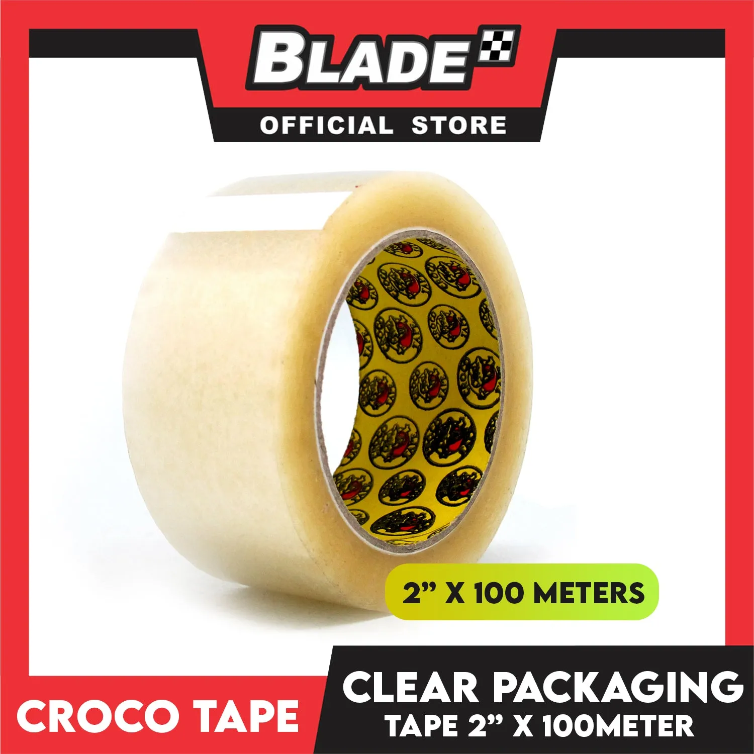 Croco Tape Clear Packaging Tape 2" x 100M (Clear) Bundle of 12