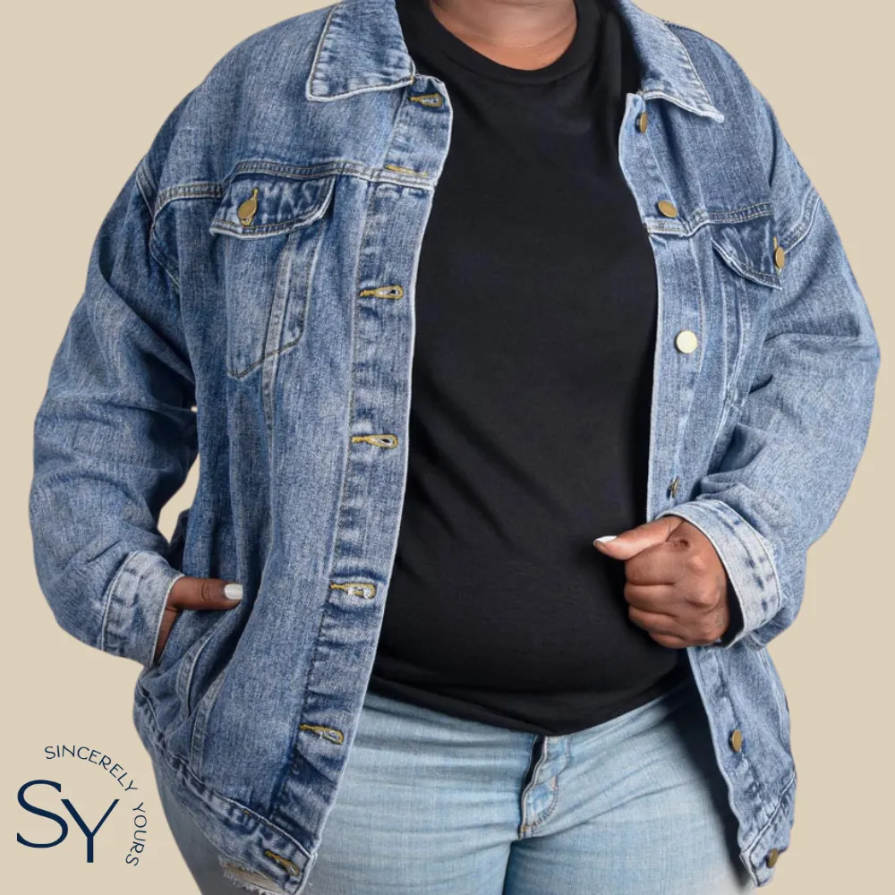 Custom Player's Number Basketball Mom Denim Jacket w/Stars