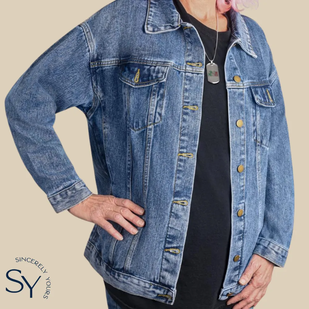 Custom Player's Number Basketball Mom Denim Jacket w/Stars