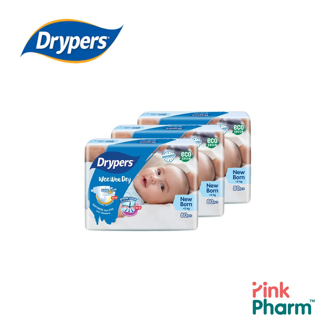 Drypers Wee Wee Dry NB (3x80s)