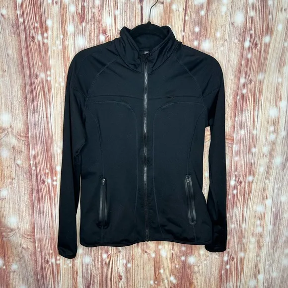 Fabletics Jojo Performance Jacket Black Size Medium Tech Ready Thumb Holes