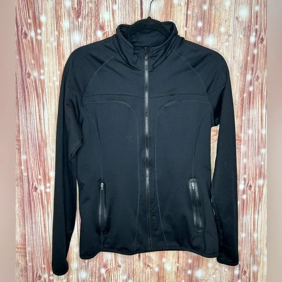 Fabletics Jojo Performance Jacket Black Size Medium Tech Ready Thumb Holes