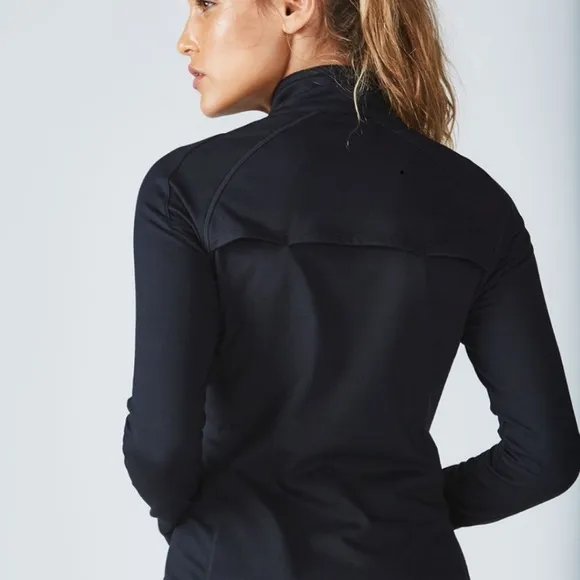 Fabletics Jojo Performance Jacket Black Size Medium Tech Ready Thumb Holes
