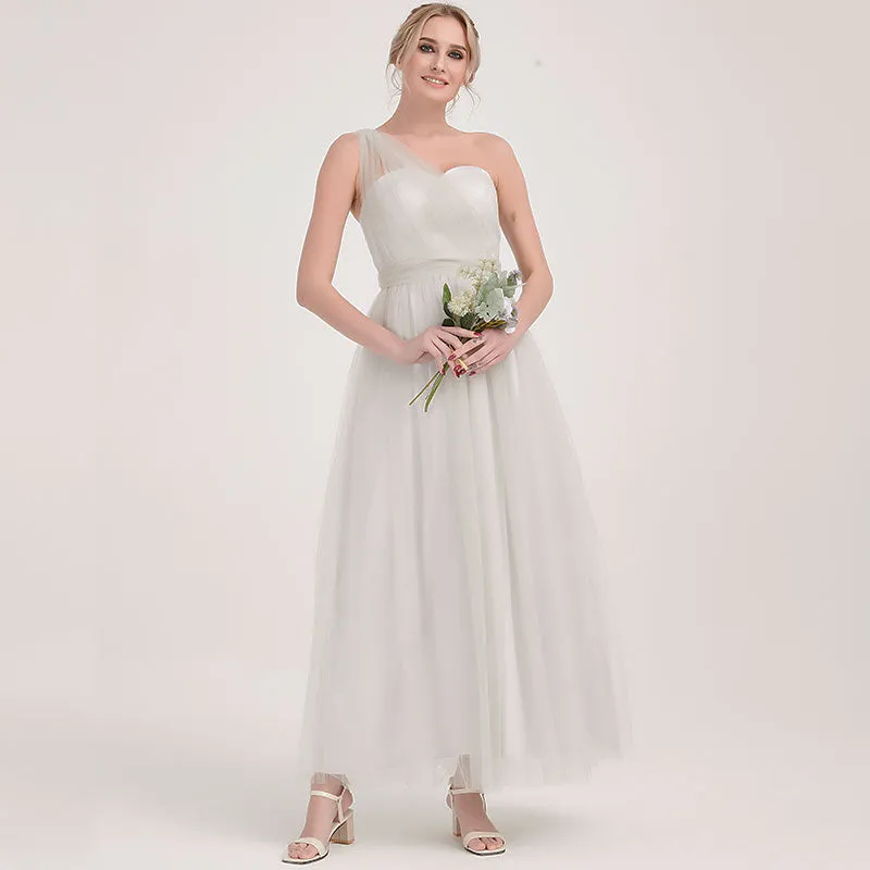 [Final Sale] Silver Grey Multi Way Soft Tulle Bridesmaid Dress -Bella