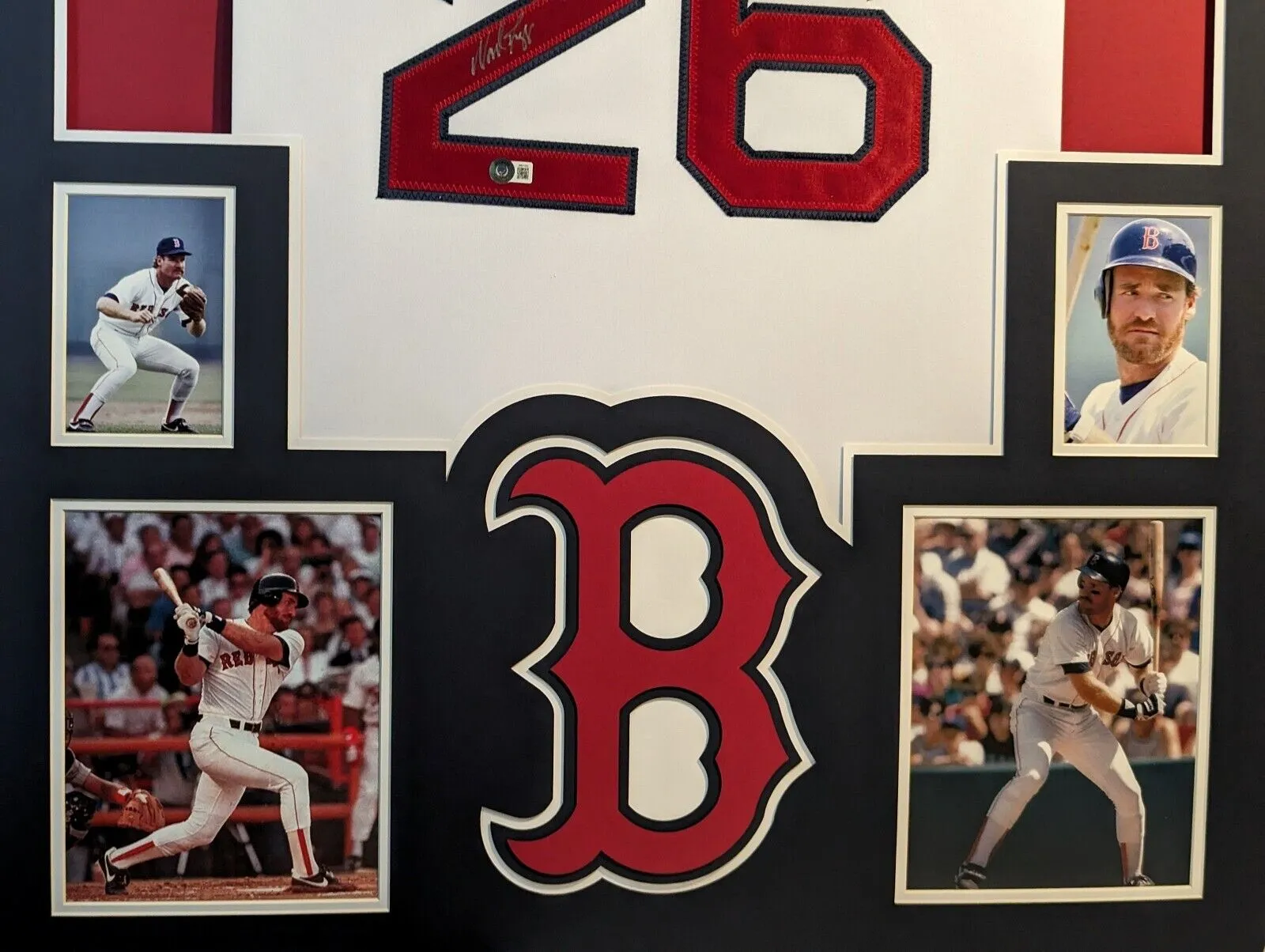 FRAMED BOSTON RED SOX WADE BOGGS AUTOGRAPHED SIGNED JERSEY BECKETT HOLO