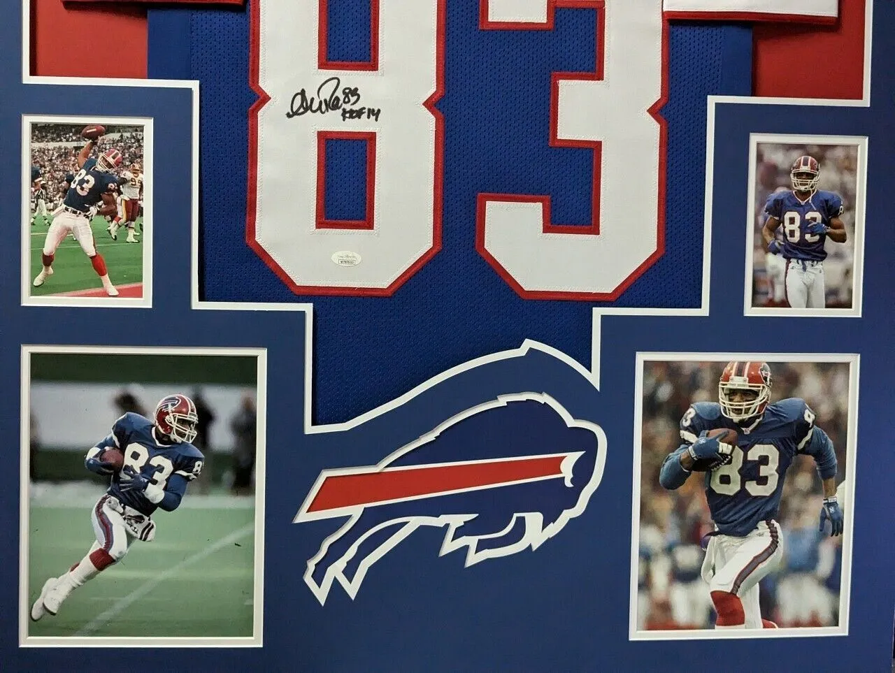 FRAMED BUFFALO BILLS ANDRE REED AUTOGRAPHED SIGNED INSCRIBED JERSEY JSA COA