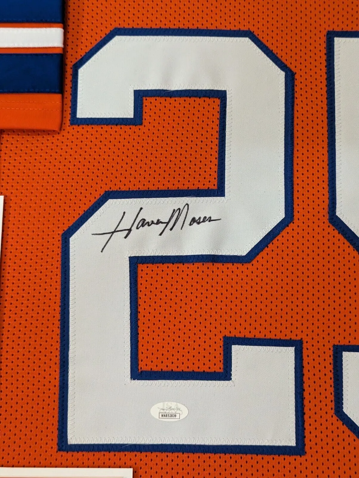 FRAMED DENVER BRONCOS HAVEN MOSES AUTOGRAPHED SIGNED JERSEY JSA COA