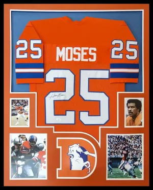 FRAMED DENVER BRONCOS HAVEN MOSES AUTOGRAPHED SIGNED JERSEY JSA COA
