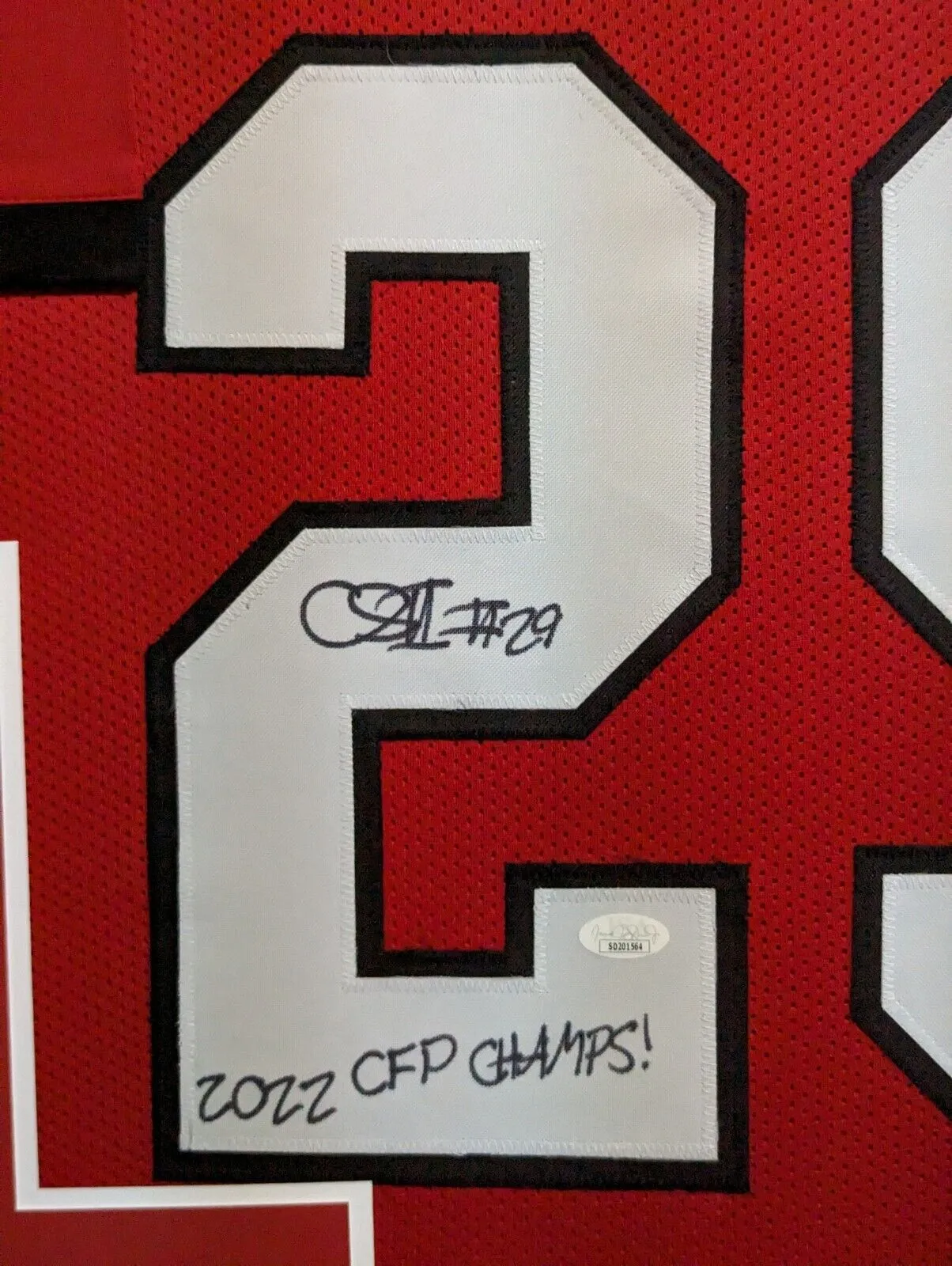 FRAMED GEORGIA BULLDOGS CHRIS SMITH AUTOGRAPHED SIGNED INSCRIBED JERSEY JSA COA