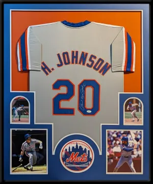 FRAMED HOWARD JOHNSON AUTOGRAPHED SIGNED N.Y. METS JERSEY JSA COA
