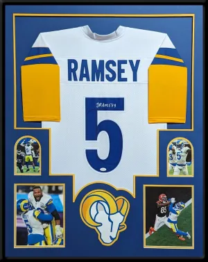 FRAMED LOS ANGELES RAMS JALEN RAMSEY AUTOGRAPHED SIGNED JERSEY JSA COA