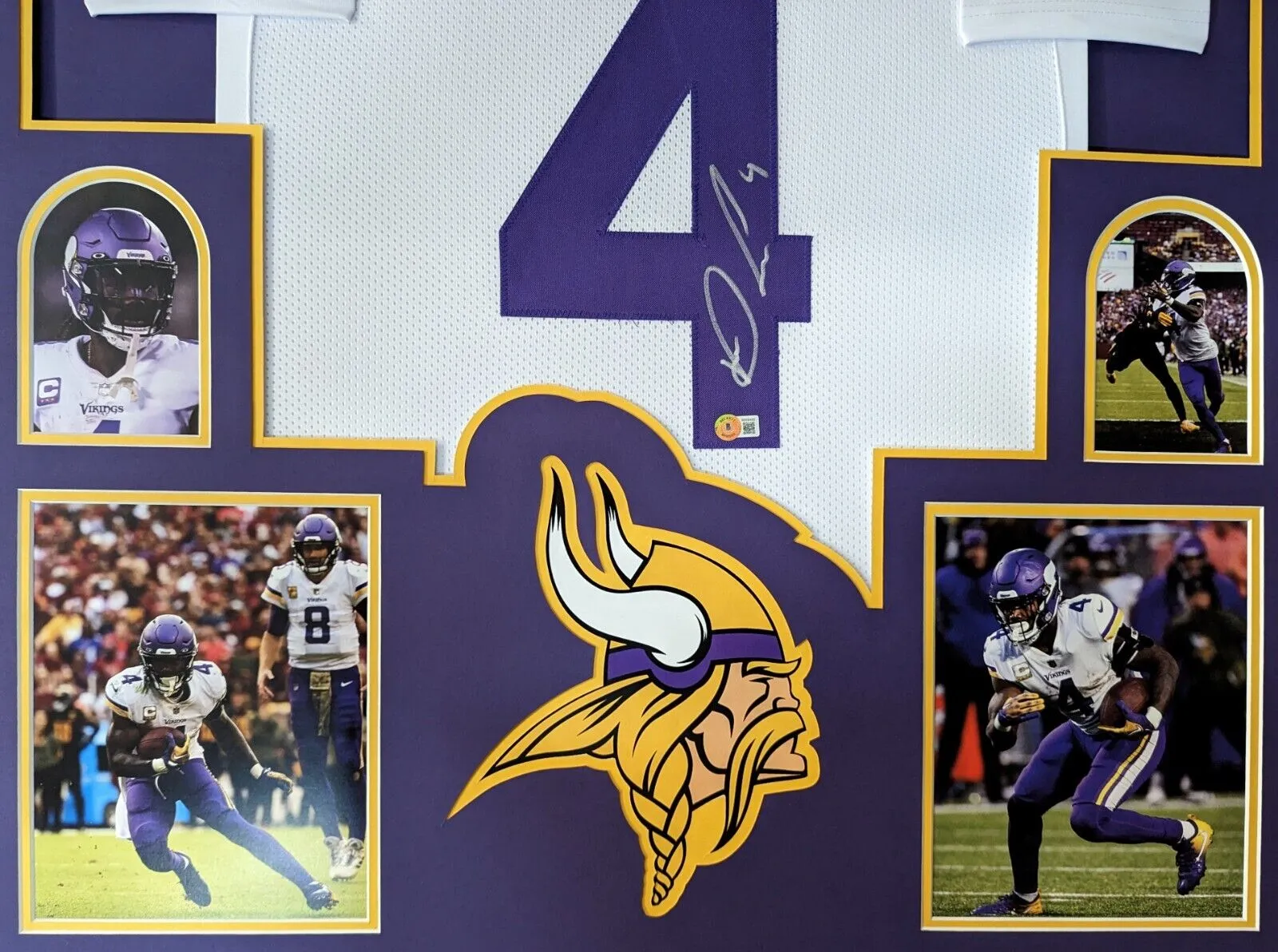 FRAMED MINNESOTA VIKINGS DALVIN COOK AUTOGRAPHED SIGNED JERSEY BECKETT HOLO