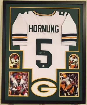 FRAMED PAUL HORNUNG AUTOGRAPHED SIGNED GREENBAY PACKERS JERSEY JSA COA