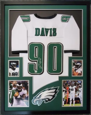 FRAMED PHILADELPHIA EAGLES JORDAN DAVIS AUTOGRAPHED SIGNED JERSEY JSA COA
