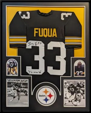 FRAMED PITTSBURGH STEELERS JOHN FRENCHIE FUQUA AUTOGRAPHED SIGNED JERSEY JSA COA