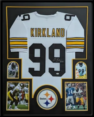 FRAMED PITTSBURGH STEELERS LEVON KIRKLAND AUTOGRAPHED SIGNED JERSEY JSA COA