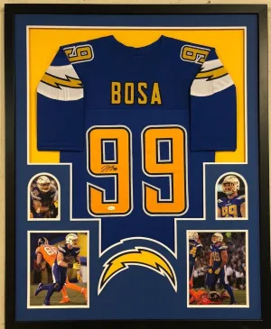 FRAMED SAN DIEGO CHARGERS JOEY BOSA AUTOGRAPHED SIGNED JERSEY JSA COA