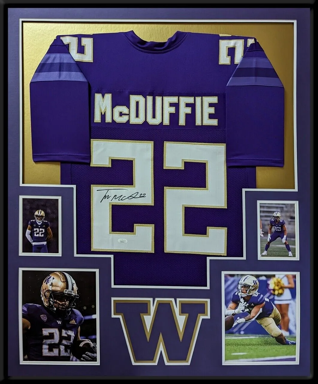 FRAMED WASHINGTON HUSKIES TRENT MCDUFFIE AUTOGRAPHED SIGNED JERSEY JSA COA