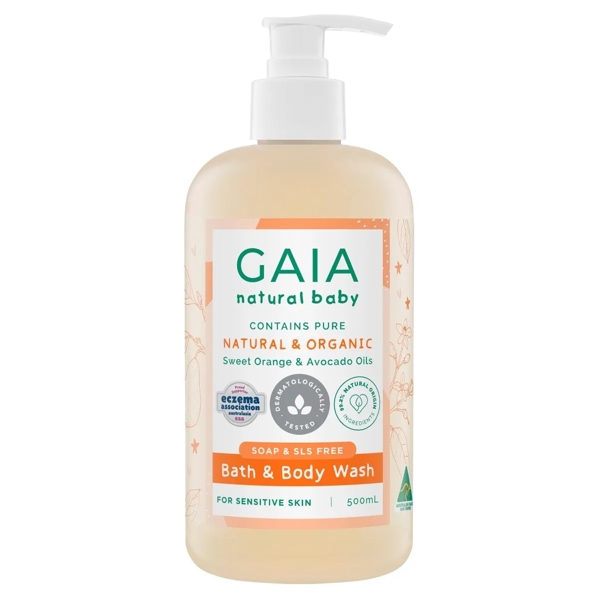 Gaia Natural Baby Bath & Body Wash 500mL