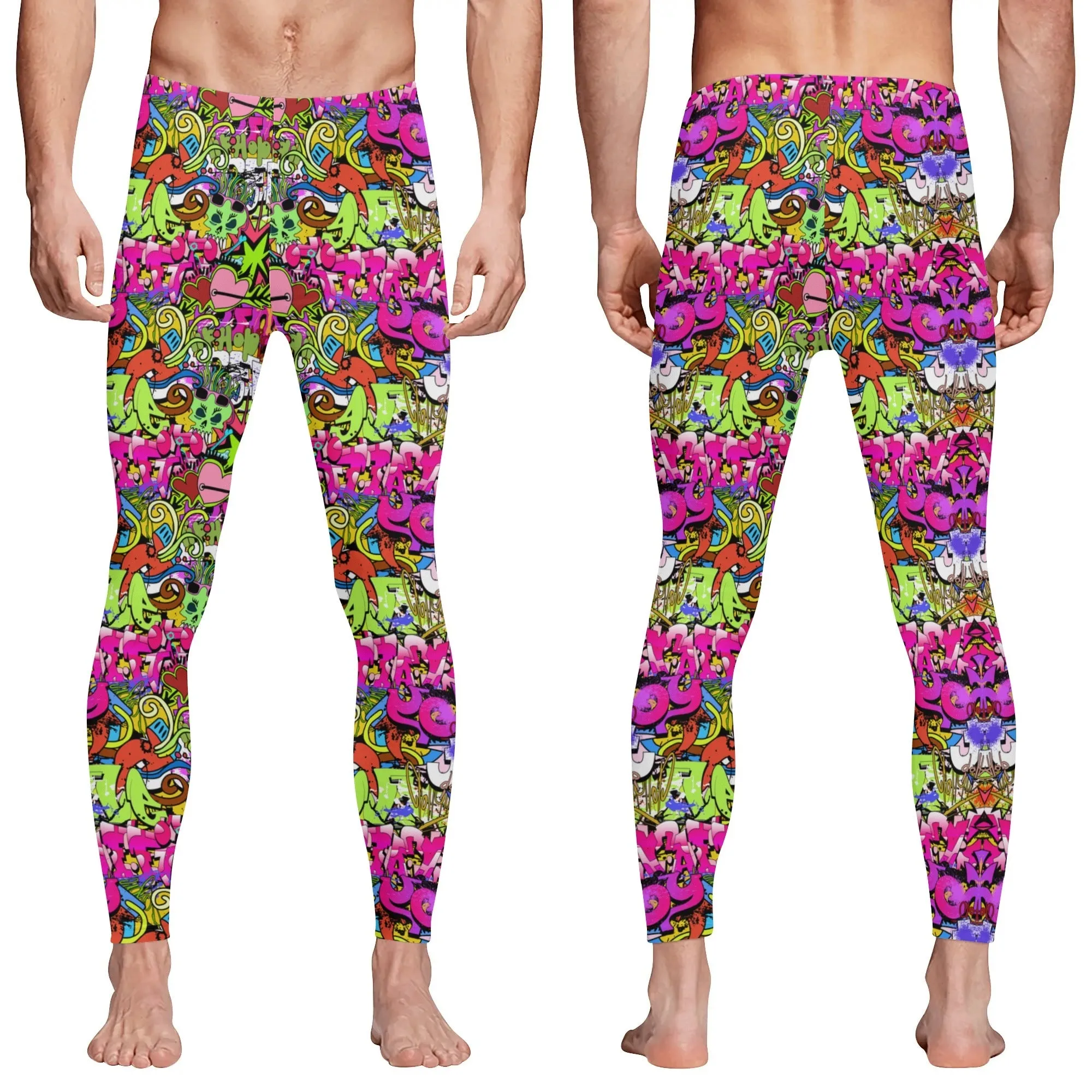 Graffiti Men's All Over Print Sports Leggings & Running Tights