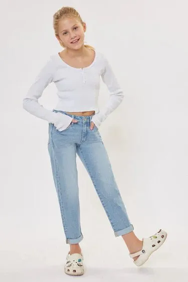 Halo Mid Rise Mini Mom Kid Jeans