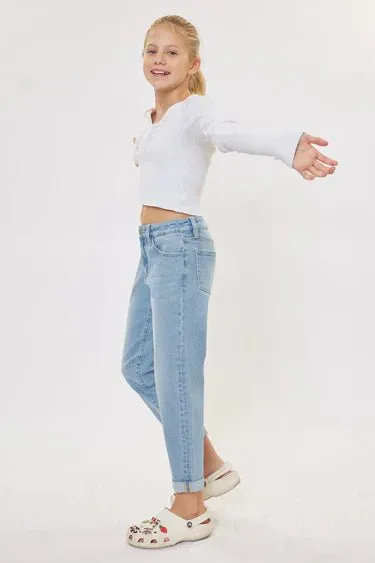 Halo Mid Rise Mini Mom Kid Jeans