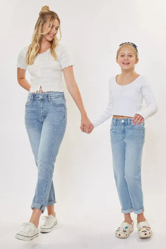 Halo Mid Rise Mini Mom Kid Jeans