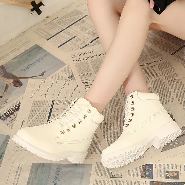 High Quality Ankle Boots Thick Heel Motorcycle Female Martin Boots