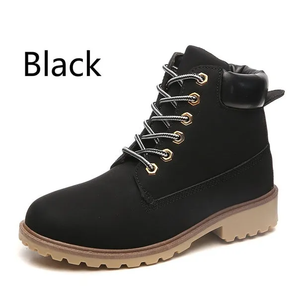 High Quality Ankle Boots Thick Heel Motorcycle Female Martin Boots